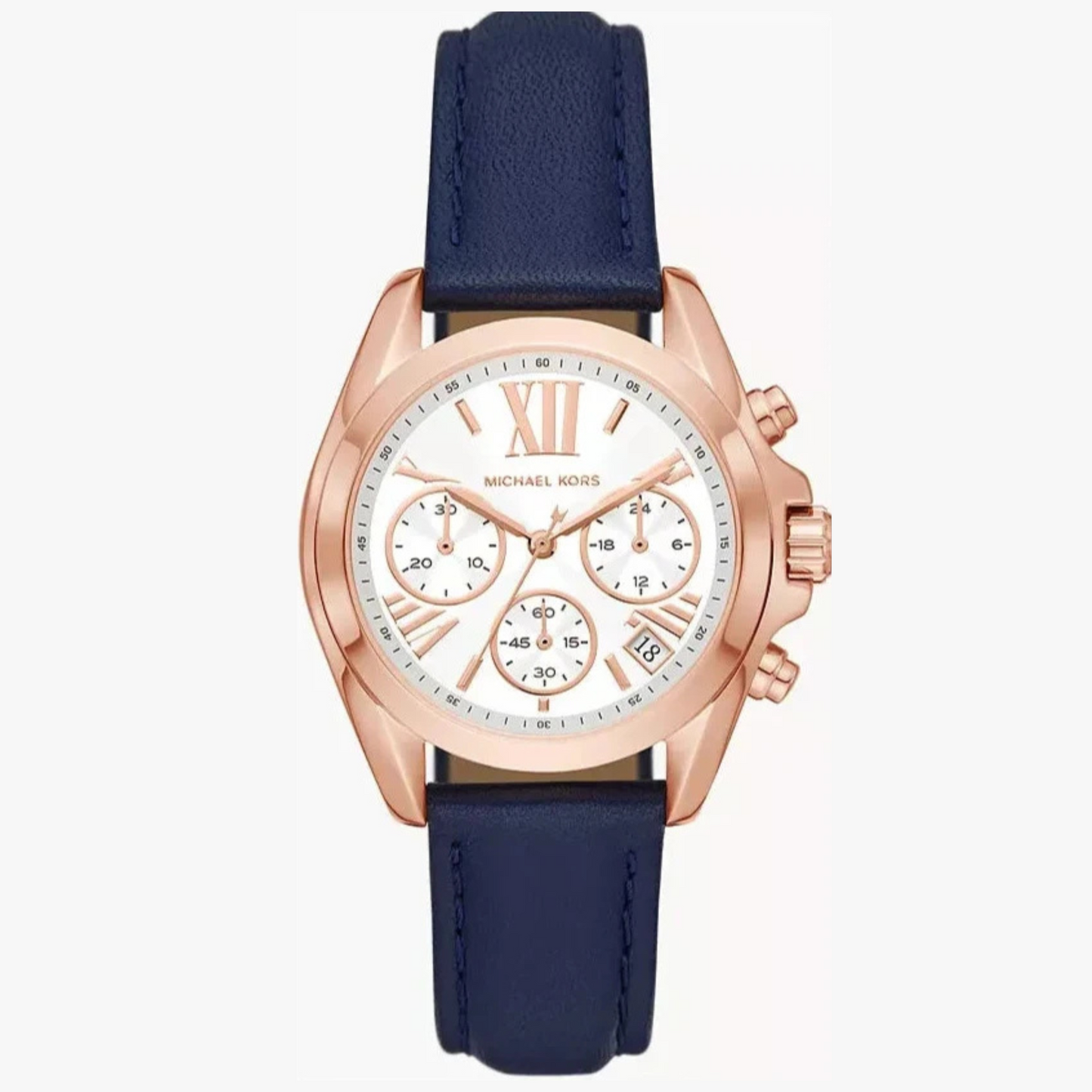 Michael Kors Women's Watch - Bradshaw Chronograph Navy Leather 36mm (MK2960)