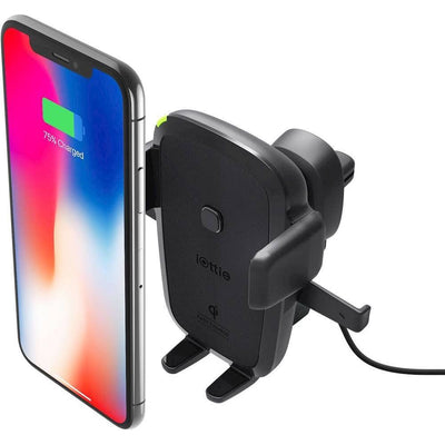 IOTTIE Easy One Touch Qi Wireless Fast Charge Air Vent Car Mount - Black / Wireless Charging Mounts