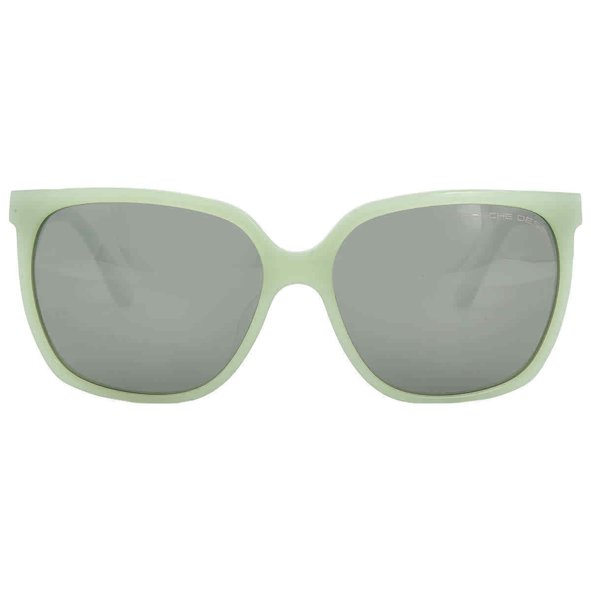 Porsche Design Light Olive/Silver Mirror Square Women's Sunglasses