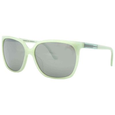 Porsche Design Light Olive/Silver Mirror Square Women's Sunglasses