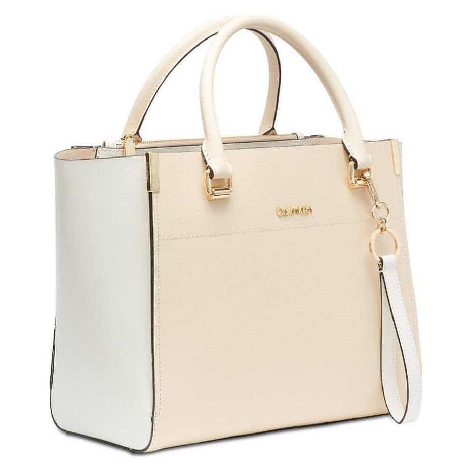Calvin Klein Raelynn Satchel (Light Sand/Gold) - Brandat Outlet, Women's Handbags Outlet ,Handbags Online Outlet | Brands Outlet | Brandat Outlet | Designer Handbags Online |