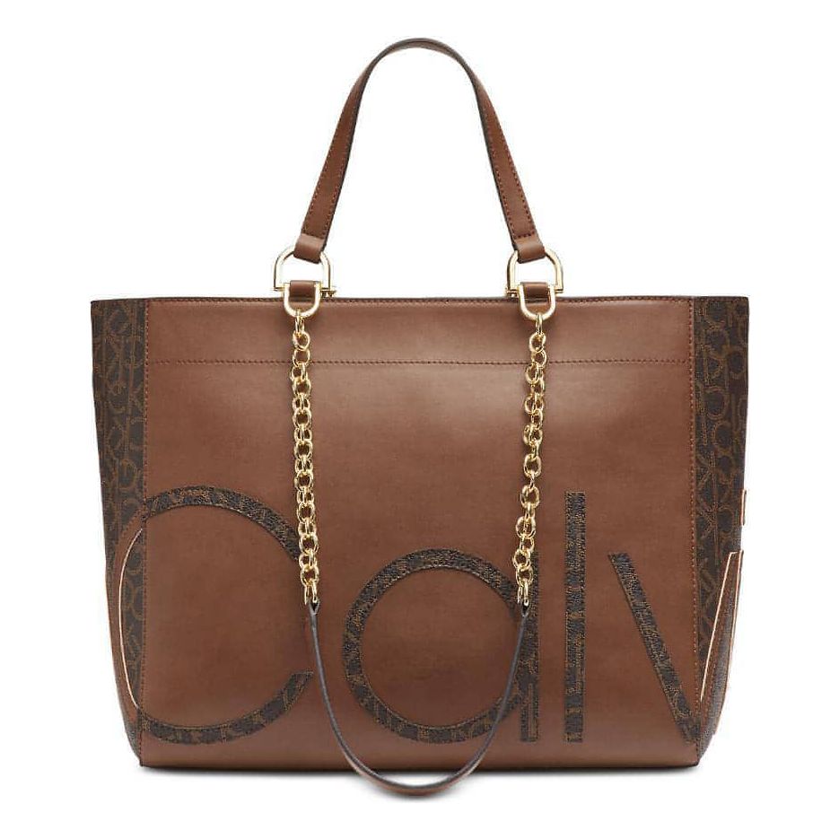 Calvin Klein Janine Signature Tote (Natural Combo/Gold) - Brandat Outlet, Women's Handbags Outlet ,Handbags Online Outlet | Brands Outlet | Brandat Outlet | Designer Handbags Online |
