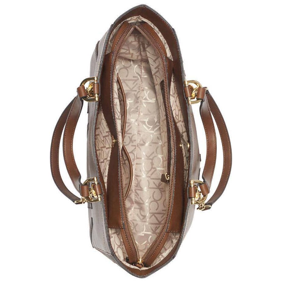 Calvin Klein Janine Signature Tote (Natural Combo/Gold) - Brandat Outlet, Women's Handbags Outlet ,Handbags Online Outlet | Brands Outlet | Brandat Outlet | Designer Handbags Online |