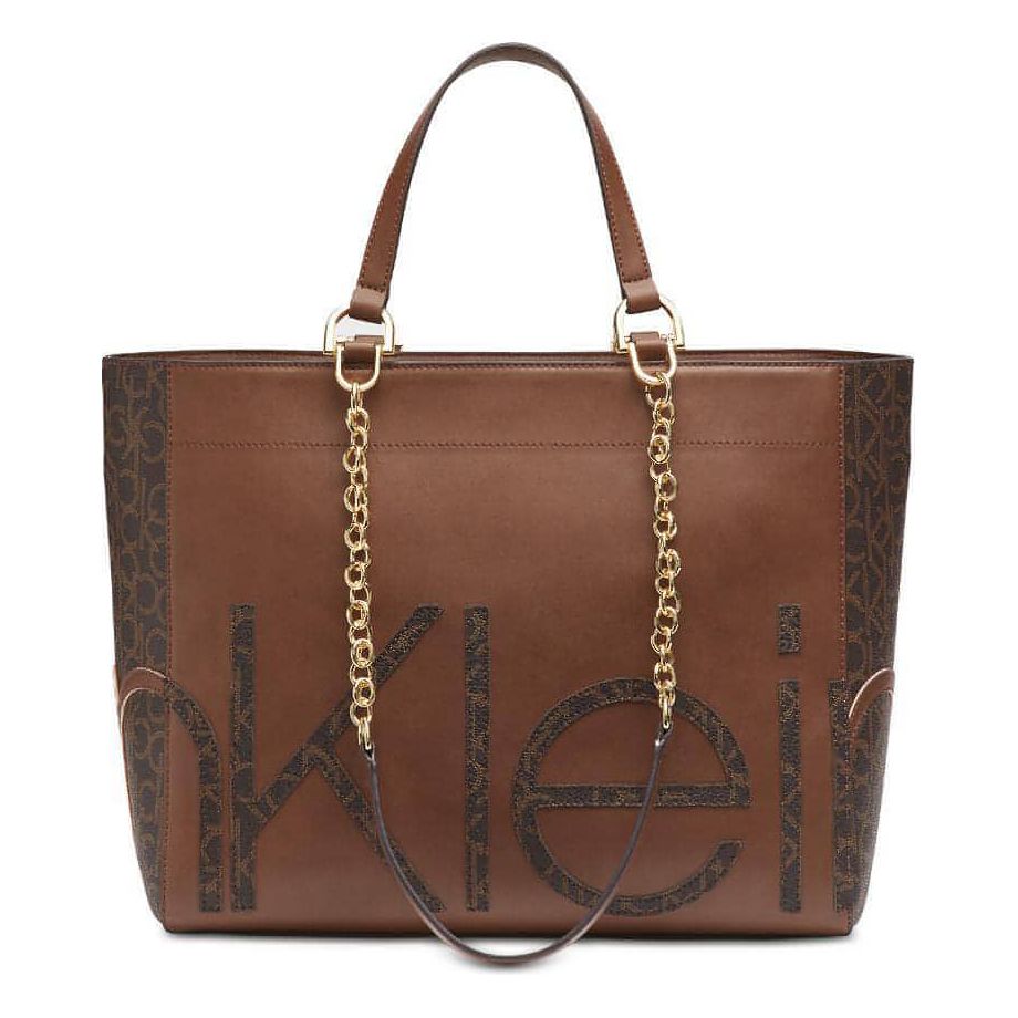 Calvin Klein Janine Signature Tote (Natural Combo/Gold) - Brandat Outlet, Women's Handbags Outlet ,Handbags Online Outlet | Brands Outlet | Brandat Outlet | Designer Handbags Online |