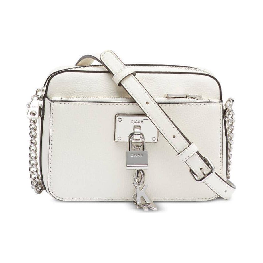 DKNY Elissa Pebble Leather Crossbody (White/Silver) - Brandat Outlet, Women's Handbags Outlet ,Handbags Online Outlet | Brands Outlet | Brandat Outlet | Designer Handbags Online |