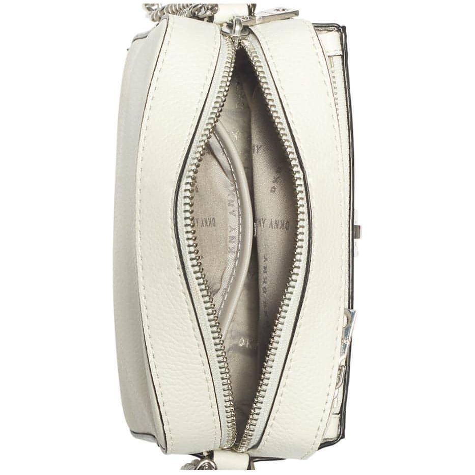 DKNY Elissa Pebble Leather Crossbody (White/Silver) - Brandat Outlet, Women's Handbags Outlet ,Handbags Online Outlet | Brands Outlet | Brandat Outlet | Designer Handbags Online |