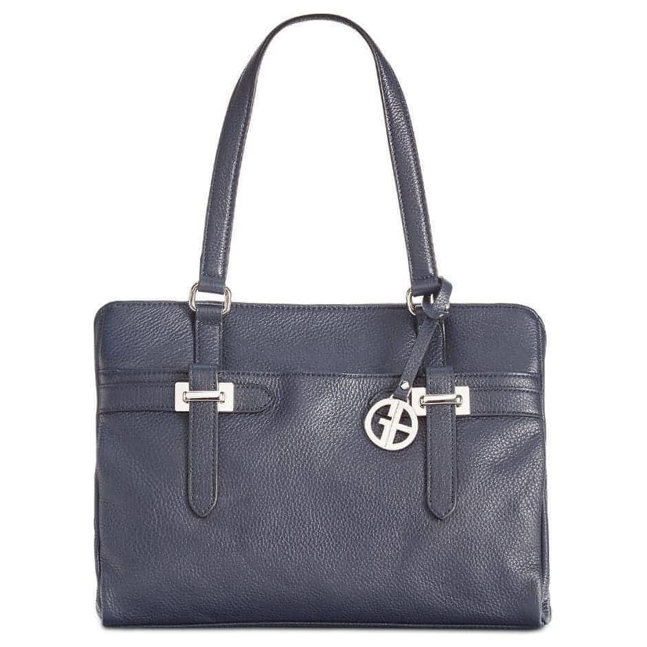 Giani Bernini Bridle Leather Tote (Navy/Silver) - Brandat Outlet, Women's Handbags Outlet ,Handbags Online Outlet | Brands Outlet | Brandat Outlet | Designer Handbags Online |