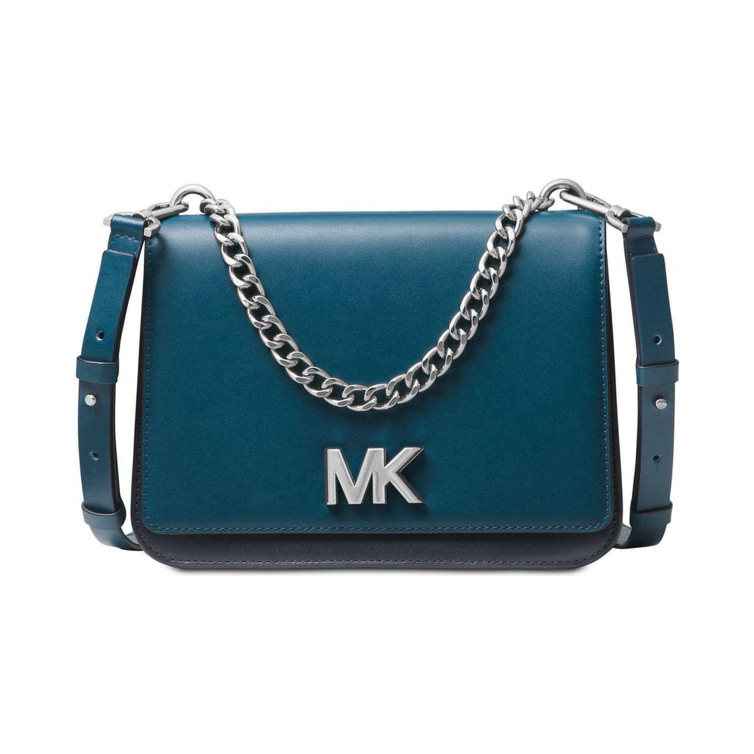 Michael Kors Handbag Mott Colorblock Chain Swag Crossbody (Luxe Teal/Admiral/Silver) - Brandat Outlet, Women's Handbags Outlet ,Handbags Online Outlet | Brands Outlet | Brandat Outlet | Designer Handbags Online |
