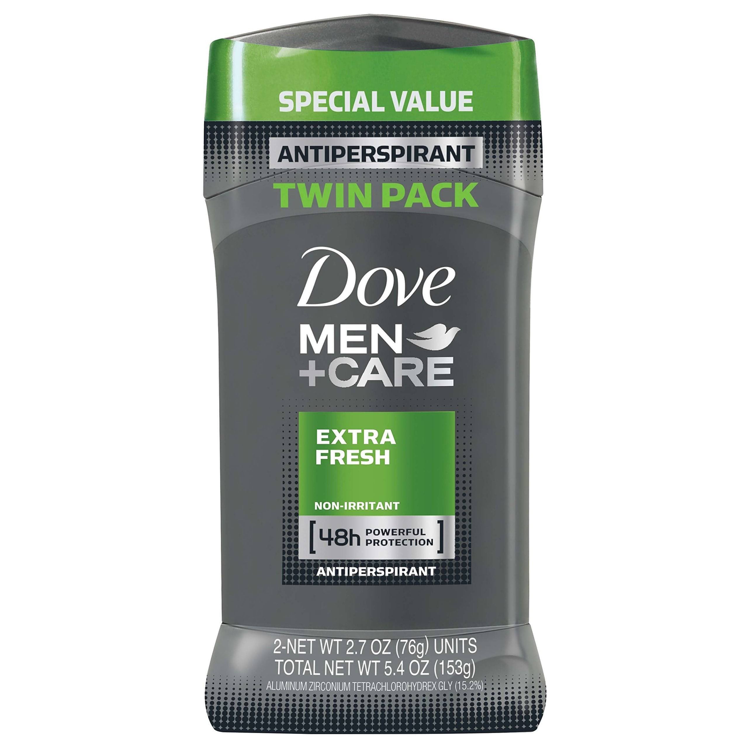 Dove Men+Care Antiperspirant Stick Extra Fresh 2.7 oz, Twin Pack