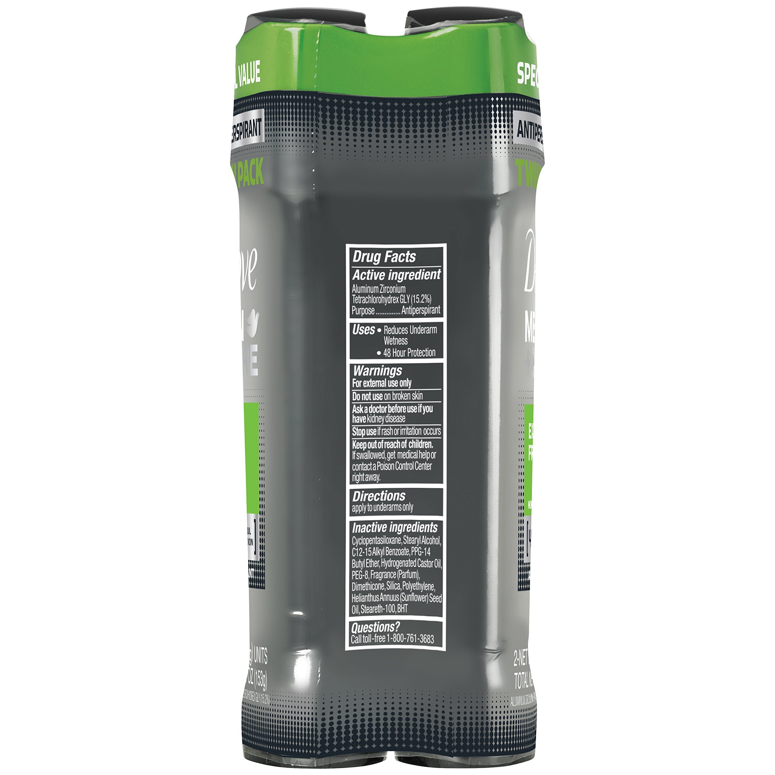 Dove Men+Care Antiperspirant Stick Extra Fresh 2.7 oz, Twin Pack