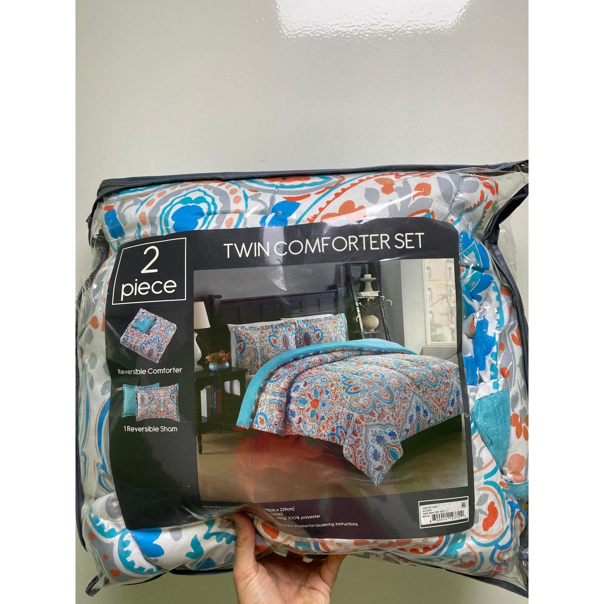 Ellison First Asia Julissa Reversible 2-Piece Twin Comforter Set (Multicolor) - Brandat Outlet