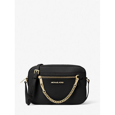Michael Kors Jet Set East West Chain Saffiano Leather Crossbody in Black - Brandat Outlet