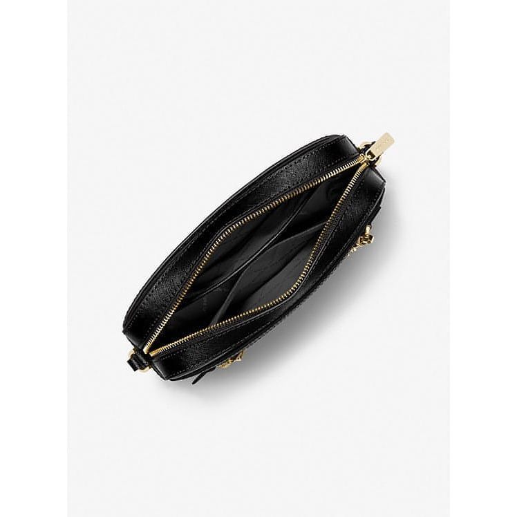 Michael Kors Jet Set East West Chain Saffiano Leather Crossbody in Black - Brandat Outlet