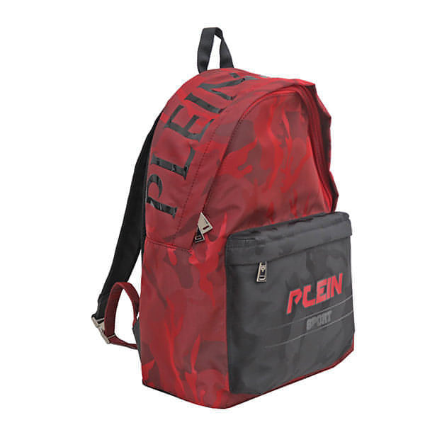 Plein Sport Unisex Military Print Red "ZAINO EASTPAK" Backpack - Brandat Outlet