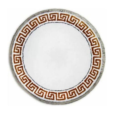 Abyss-Abyss Triomphe Round Bath Rug 35" Diameter ~White/Gold Made in Portugal - Brandat Outlet