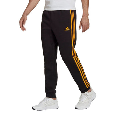 adidas-adidas Men's Essentials Fleece Tapered Cuff 3-Stripes Pants - Brandat Outlet