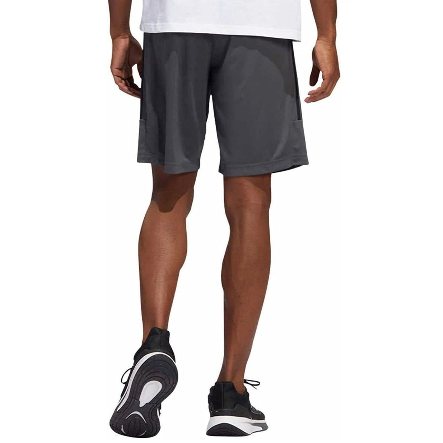 adidas-adidas Men's Short - 3 Stripe with Zipper Pockets (Gray/Black) - Brandat Outlet
