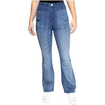 Almost Famous-Almost Famous Crave Fame Juniors High-Rise Flare Jeans , Blue, Size: 0 - Brandat Outlet