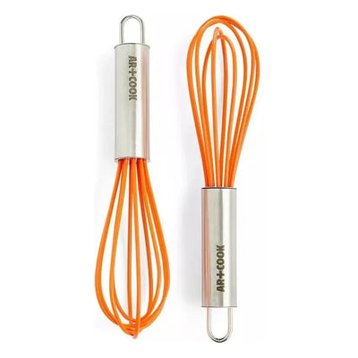 Art & Cook-Art & Cook Silicone Mini Whisks, Set of 2 (Orange) - Brandat Outlet