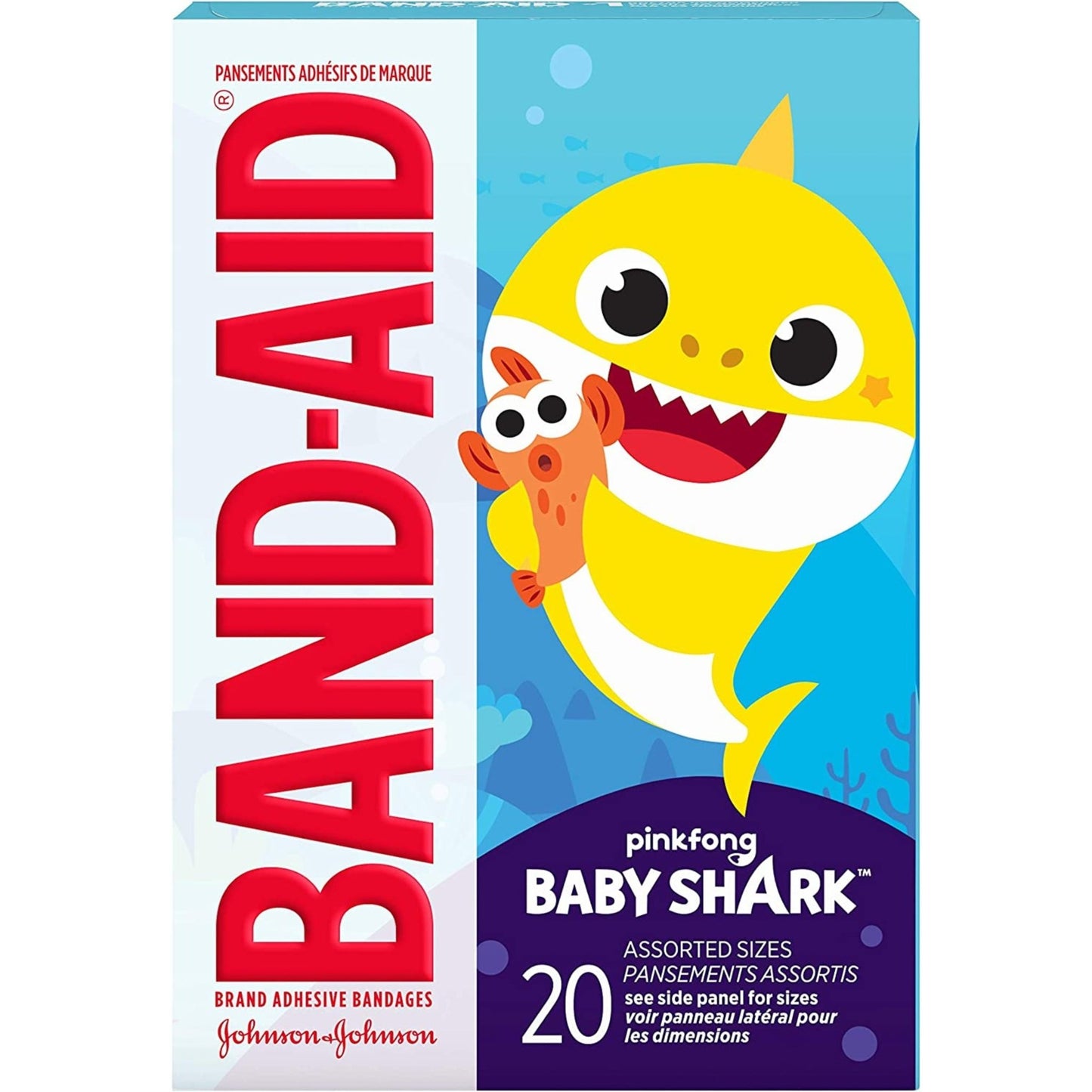 Johnson & Johnson-Baby Shark Band-AID Bandages - First Aid Kit Supplies - 20 per Pack - Brandat Outlet