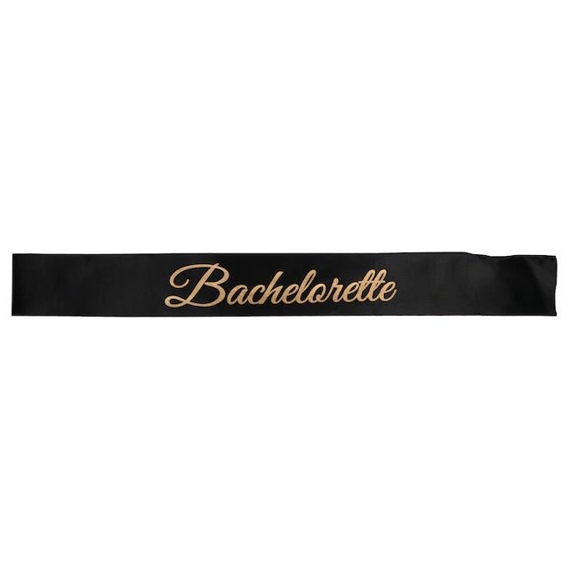 importé par-Bachelorette Sash, (84cm x 10cm) (Black/Gold) (1pc/Pack) - Brandat Outlet