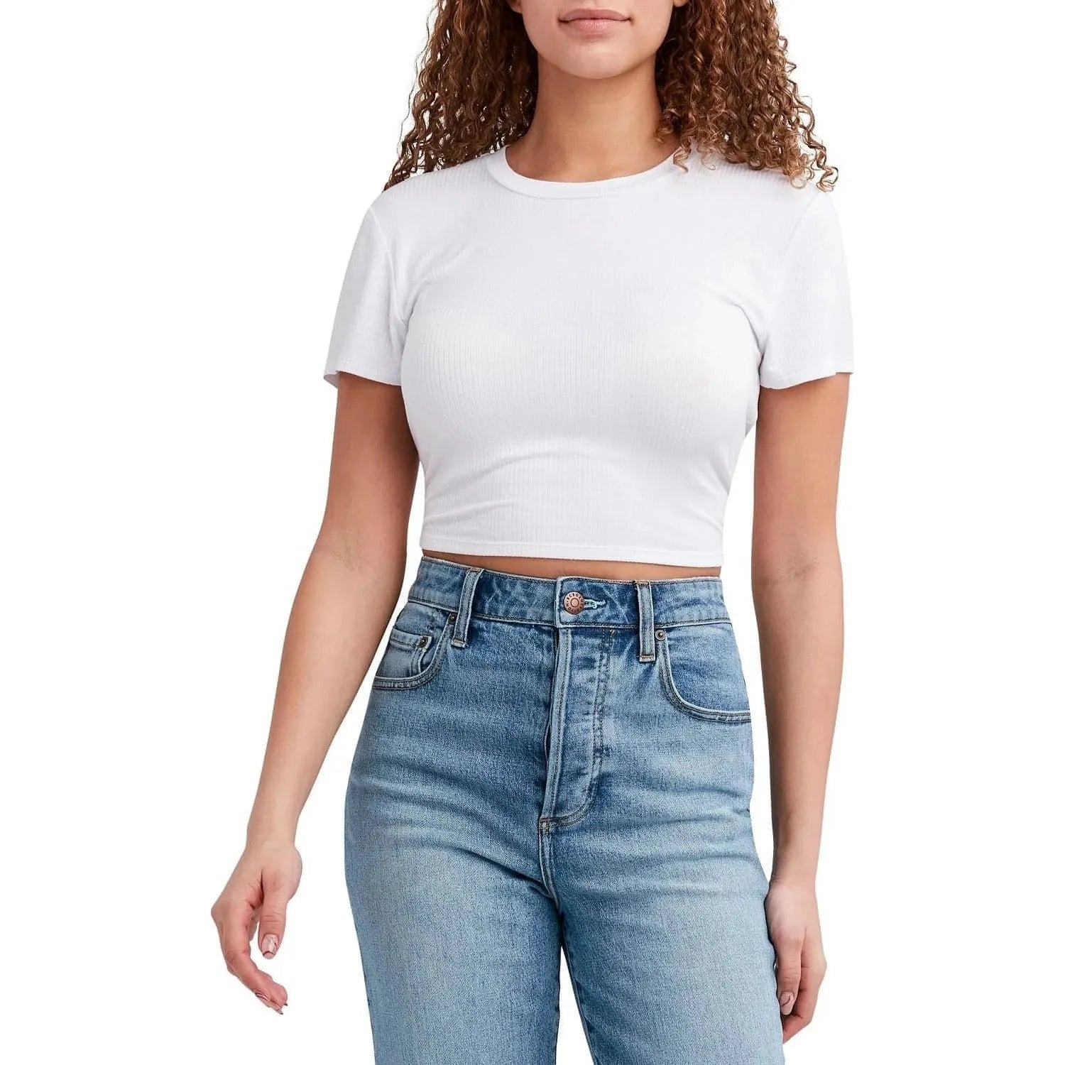 BCBGeneration-BCBGeneration Cropped Baby T-Shirt - White (Size Large) - Brandat Outlet