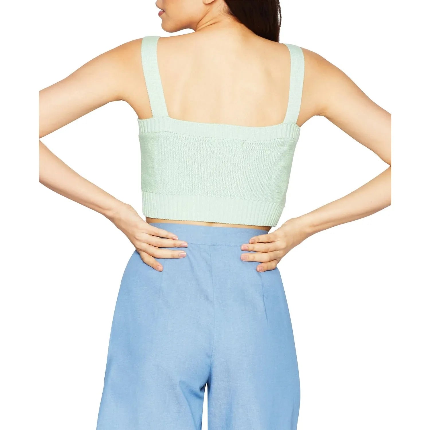 BCBGeneration Cropped Knit Sweater Top Green Size XS