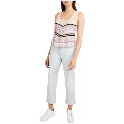 BCBGeneration-BCBGeneration Peplum Sweater Tank Top, White, Size: S - Brandat Outlet