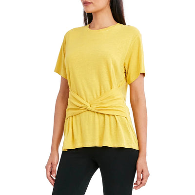 BCBGMAXAZRIA-BCBGMAXAZRIA Twisted T-Shirt, Yellow - Brandat Outlet