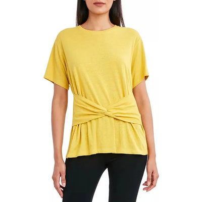 BCBGMAXAZRIA-BCBGMAXAZRIA Twisted T-Shirt, Yellow - Brandat Outlet