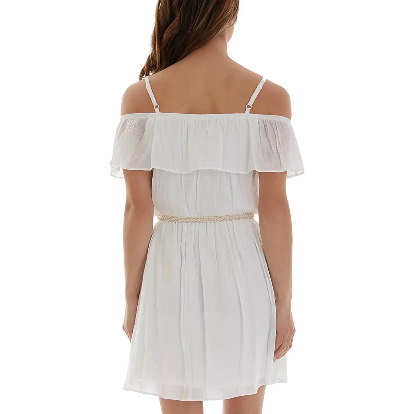 BCX-BCX Juniors' Belted Fit & Flare Dress - off white (Size Medium) - Brandat Outlet