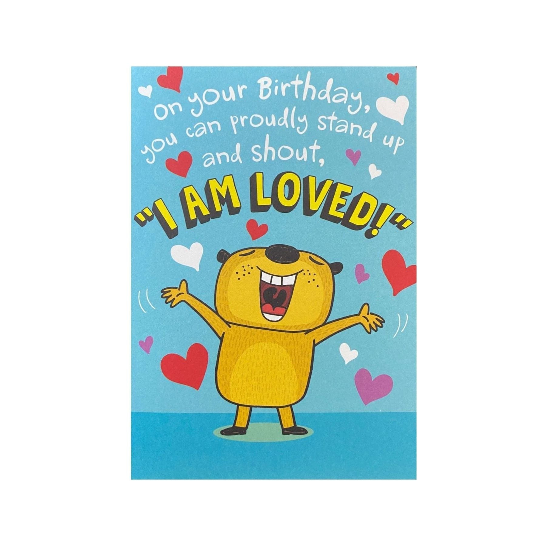 Hallmar-Birthday Card with Envelope - Heartline by Hallmark - "I AM LOVED!" - Brandat Outlet