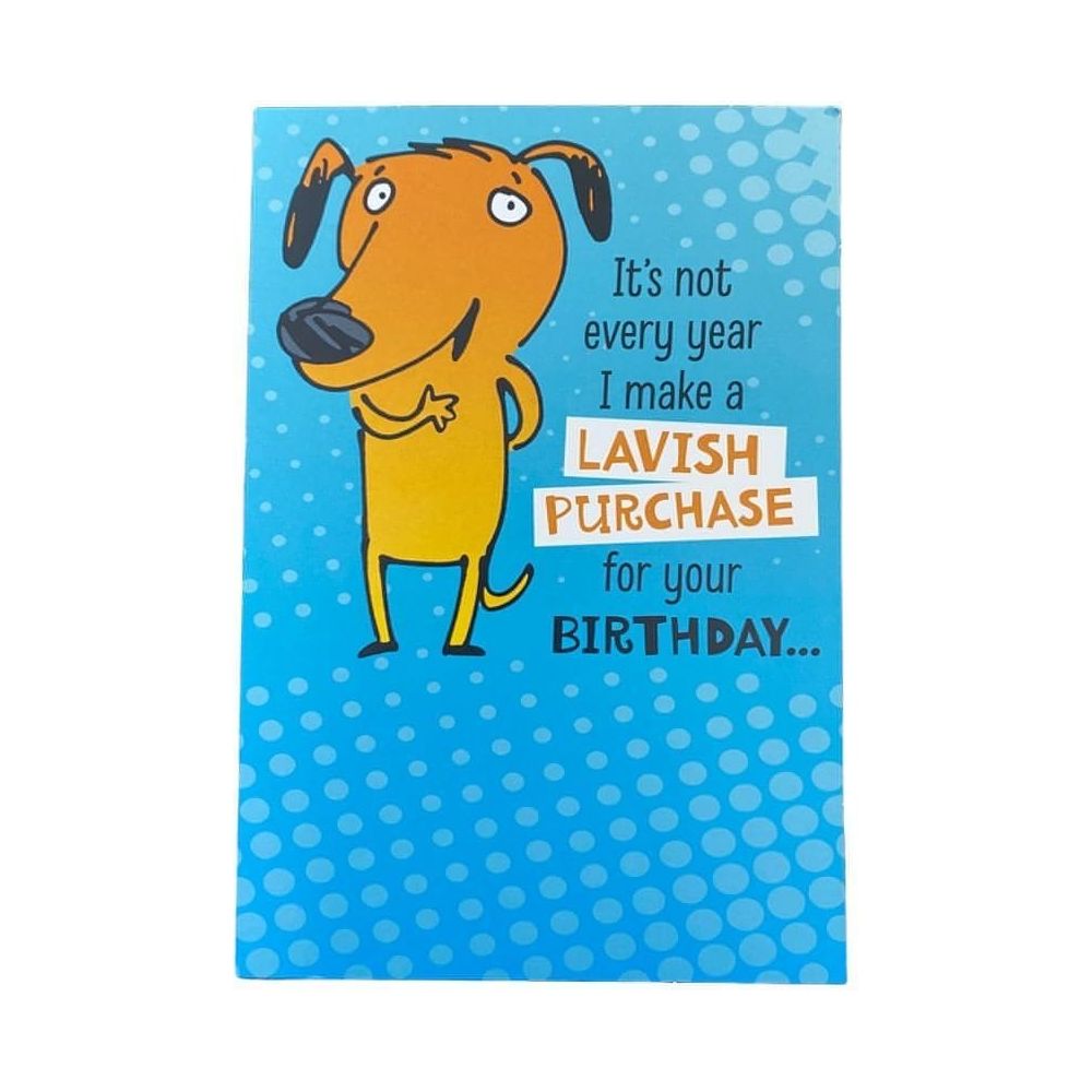 Hallmark-Birthday Card with Envelope - Heartline by Hallmark - "LAVISH PURCHASE FOR YOUR BIRTHDAY!" - Brandat Outlet