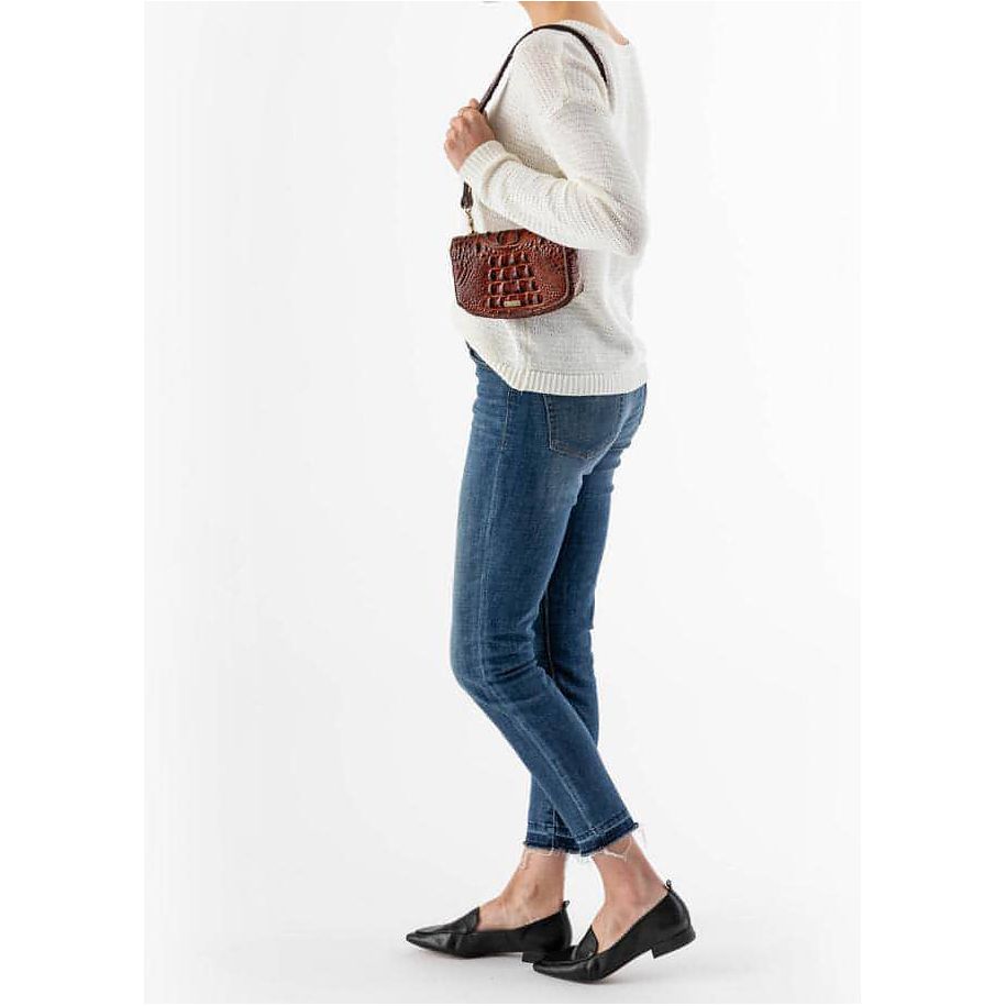 Brahmin-Brahmin Leather Bag - Lil Melbourne Belt Bag (Plum/Gold) - Brandat Outlet