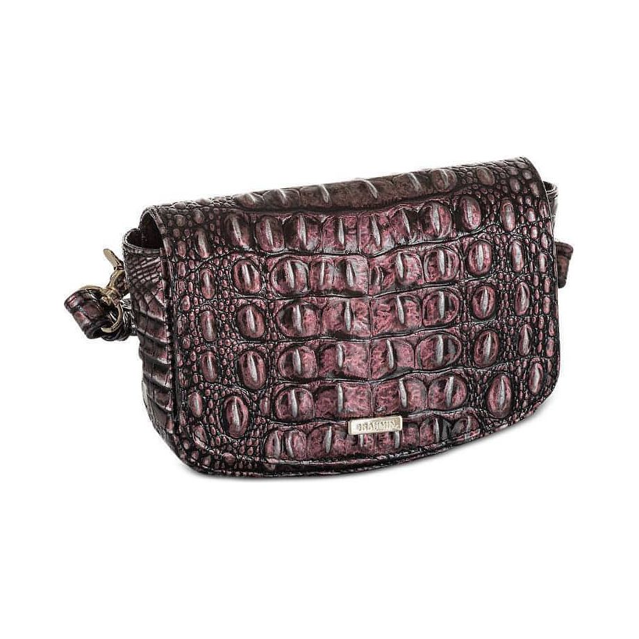 Brahmin-Brahmin Leather Bag - Lil Melbourne Belt Bag (Plum/Gold) - Brandat Outlet
