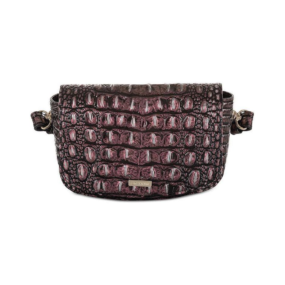 Brahmin-Brahmin Leather Bag - Lil Melbourne Belt Bag (Plum/Gold) - Brandat Outlet