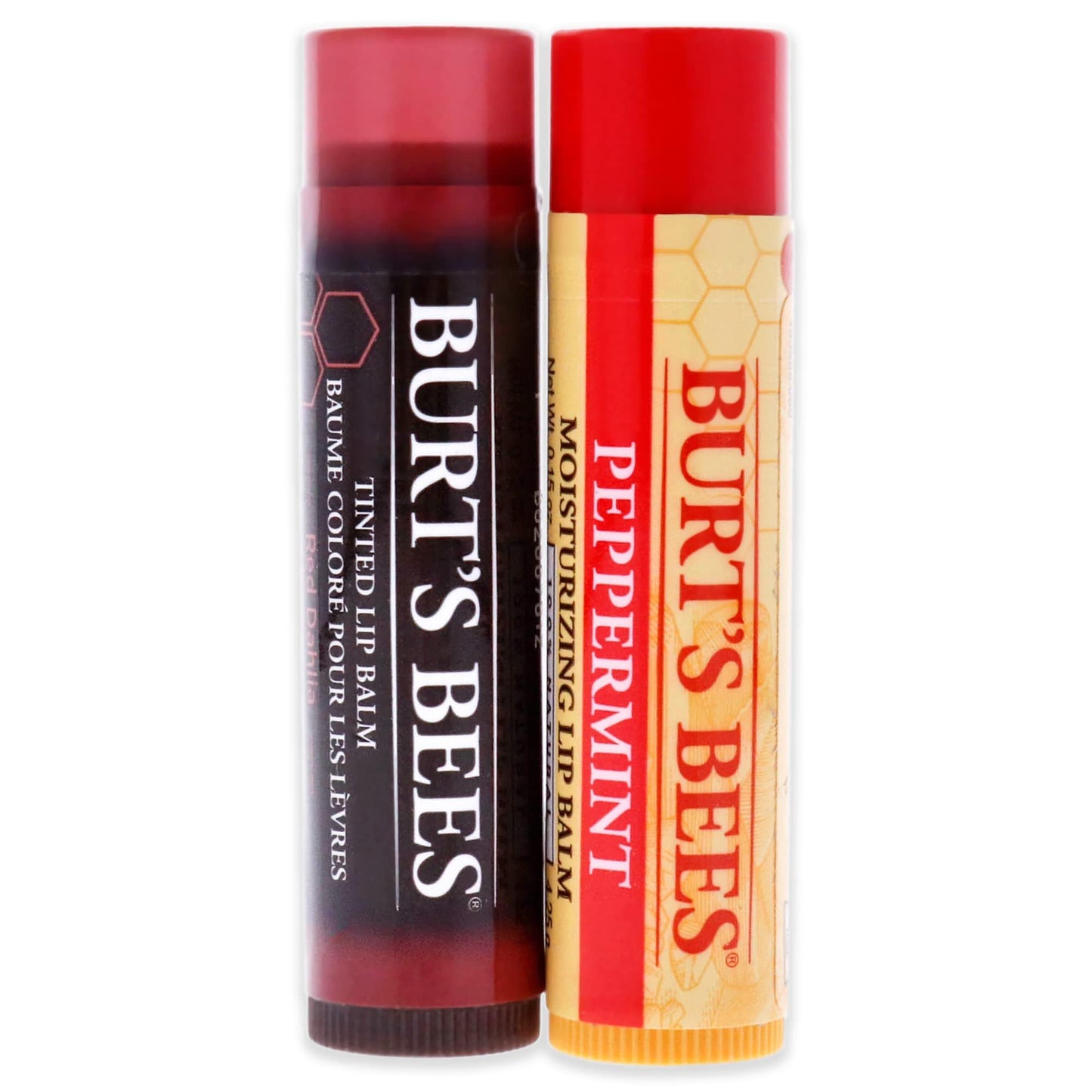 Burts Bees-Burts Bees Lip Balm Kit by Burts Bees for Unisex - 2 x 0.15oz Lip Balm Peppermint, Red Dahlia Tinted White - Brandat Outlet