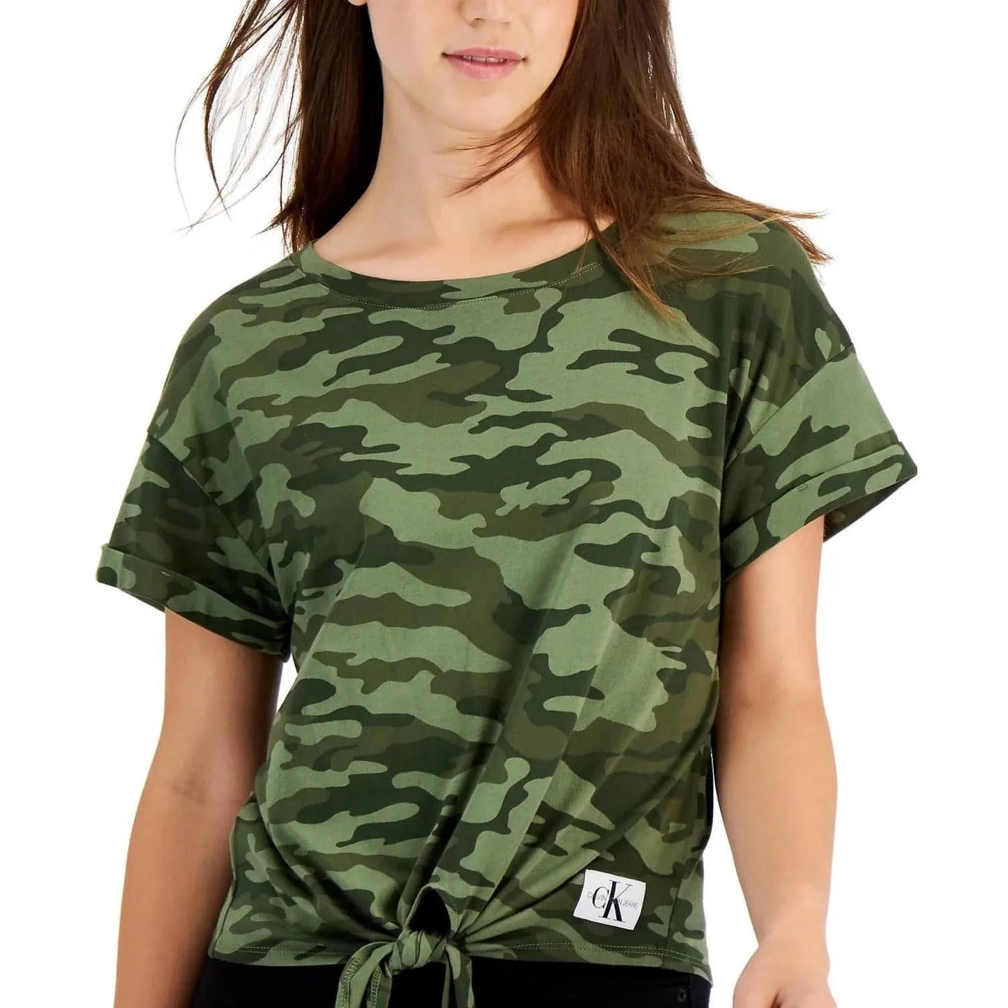 Calvin Klein-Calvin Klein Jeans Camo-Print T-Shirt, Green, Size: S - Brandat Outlet