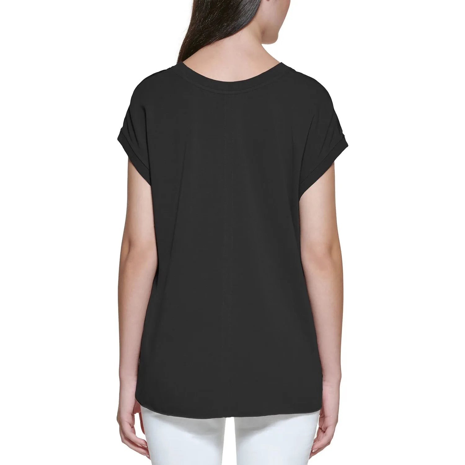 Calvin Klein Jeans Mixed Media Top Black Size XL