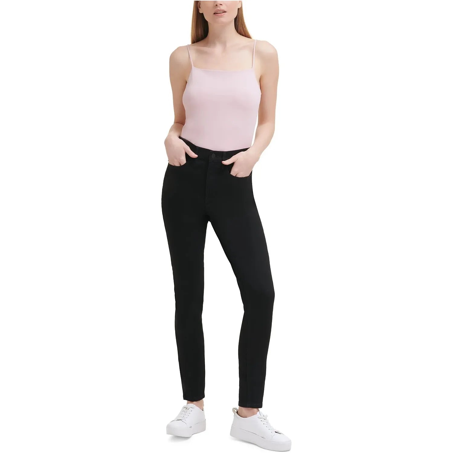Calvin Klein-Calvin Klein Jeans Square Neck Bodysuit, Pink - Brandat Outlet