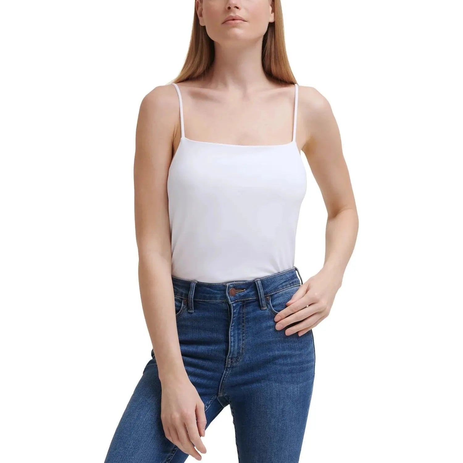 Calvin Klein-Calvin Klein Jeans Square Neck Bodysuit - White - Brandat Outlet