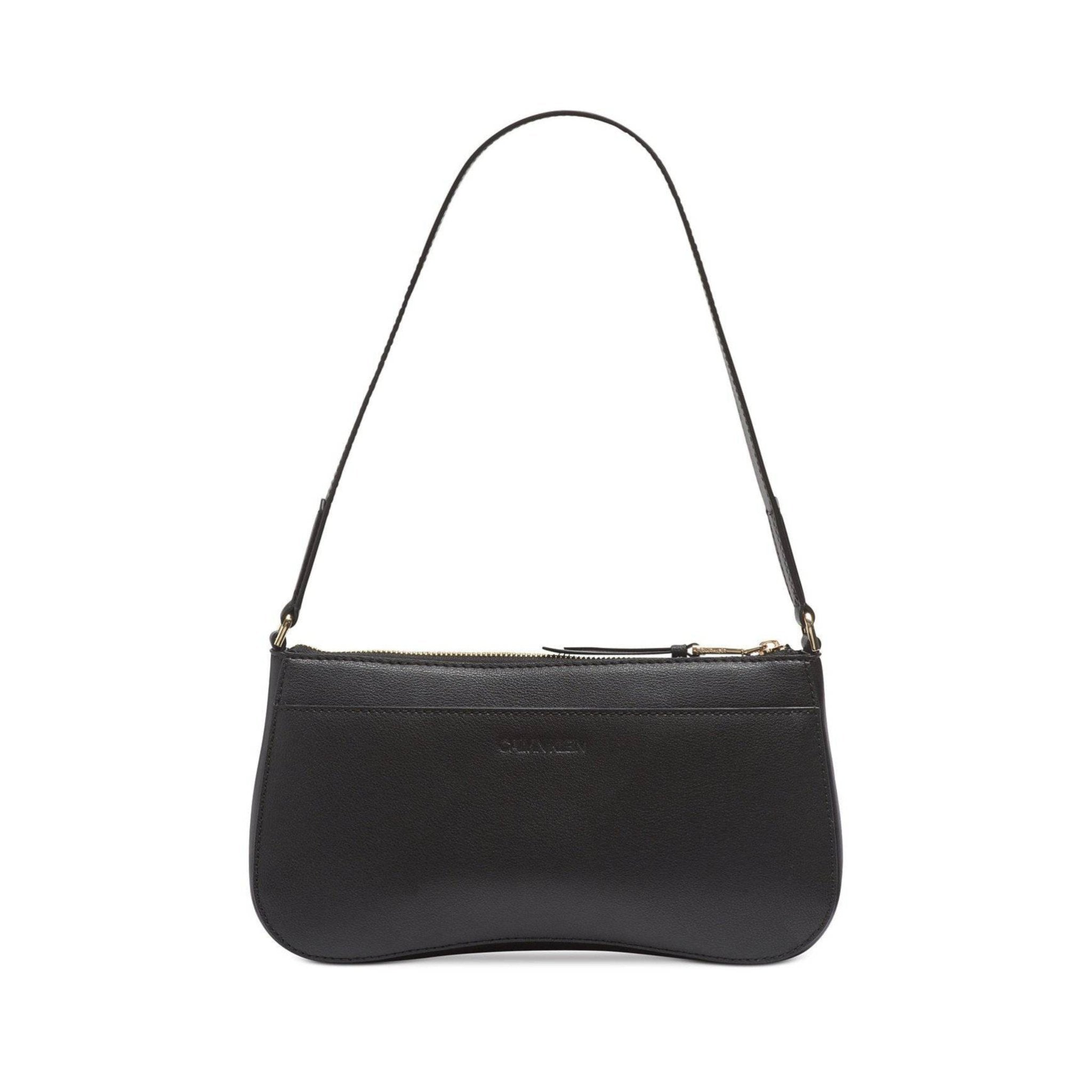 Calvin klein lock best sale leather demi shoulder bag