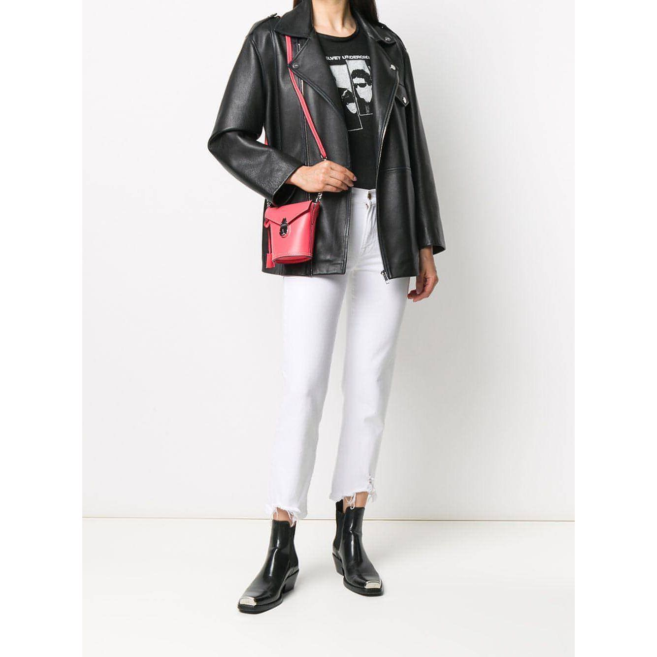 Calvin Klein-Calvin Klein Lock Small Leather Bucket Bag (Navy/Multicolor) - Brandat Outlet