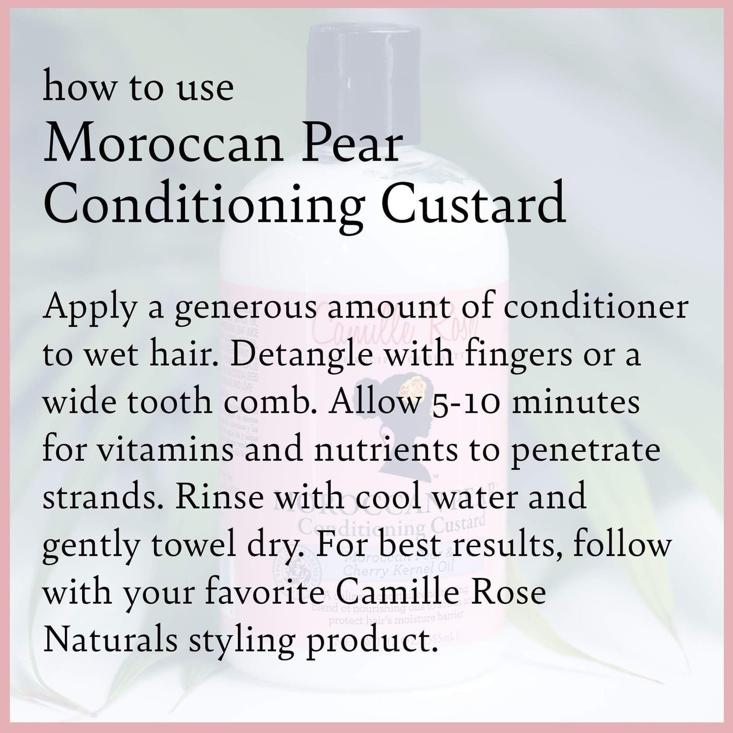 Camille Rose-Camille Rose Naturals Moroccan Pear Conditioning Custard 12oz - Brandat Outlet