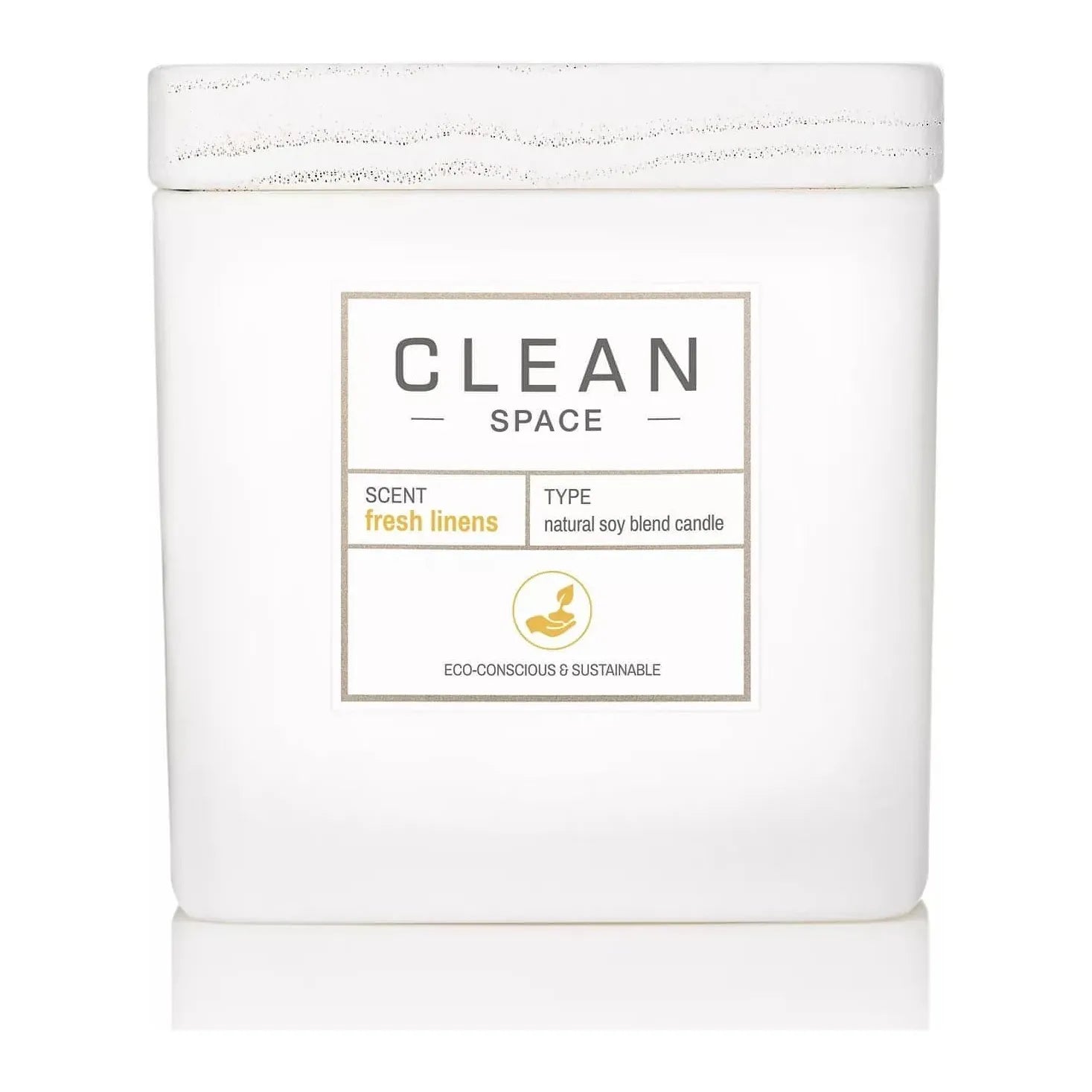 CLEAN Fragrance-Candle -CLEAN SPACE Candle | Fresh Linens | Natural Soy Blend Scented Candle | Premium Non-Toxic Candle Made with Sustainable Ingredients | Up to 40 Hour Burn Time | 8 oz - Brandat Outlet