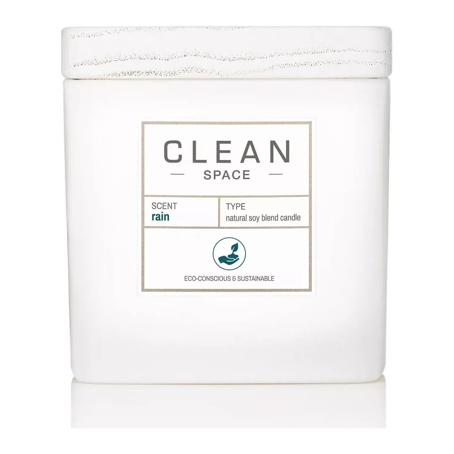 CLEAN Fragrance-Candle -CLEAN SPACE Candle | Rain | Natural Soy Blend Scented Candle | Premium Non-Toxic Candle Made with Sustainable Ingredients | Up to 40 Hour Burn Time | 8 oz - Brandat Outlet