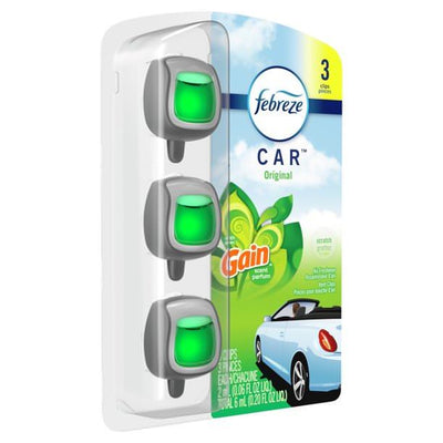 Febreze-Car Freshener - Febreze Car Odor-Eliminating Vent Clip Gain Original Scent pack of 3 (2mL each) - Brandat Outlet