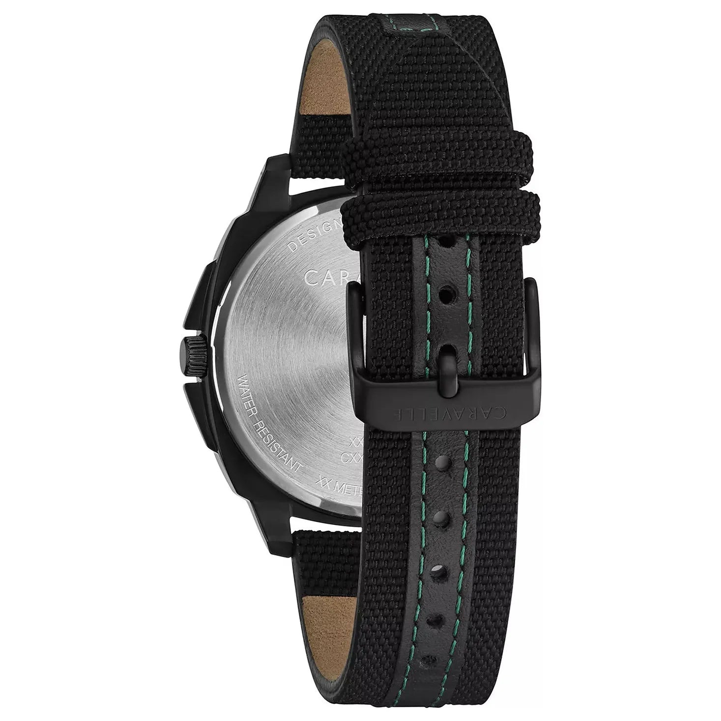 CARAVELLE DESIGNED BY BULOVA-CARAVELLE DESIGNED BY BULOVA Men's Black Nylon & Leather Strap Watch 41mm - Brandat Outlet
