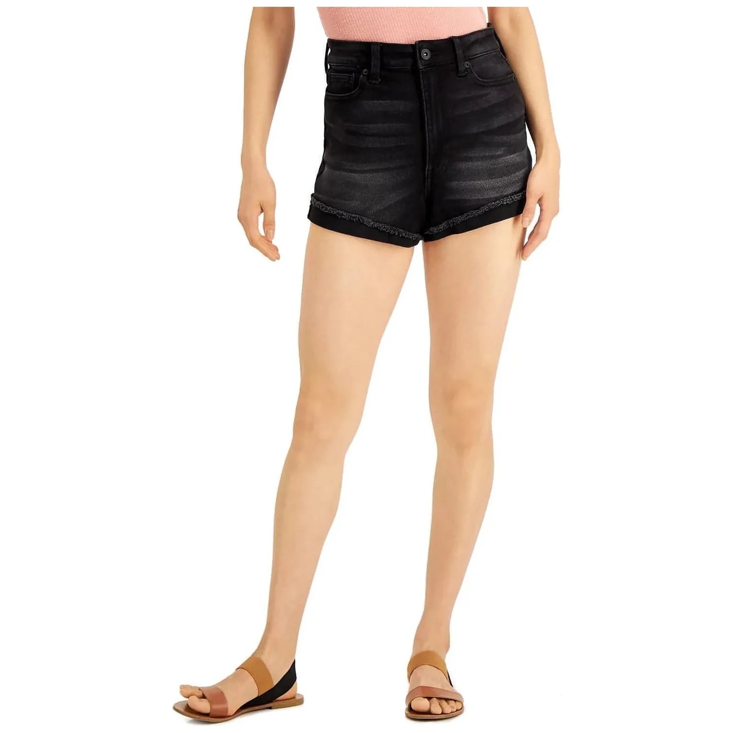 Celebrity Pink Juniors' Curvy High-Rise Denim Shorts (Size 13-Large) - Brandat Outlet