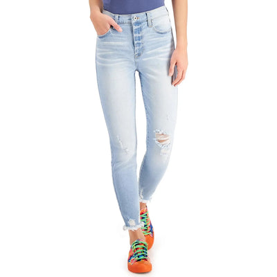 Celebrity Pink-Celebrity Pink Juniors High Rise Ripped Skinny Jeans, Blue, Size: 5 - Brandat Outlet